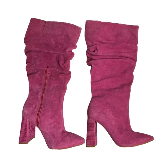 Lanca Perfume Shoes - Lanca Perfume Suede Leather Knee High Heeled Boots MADE IN BRAZIL
